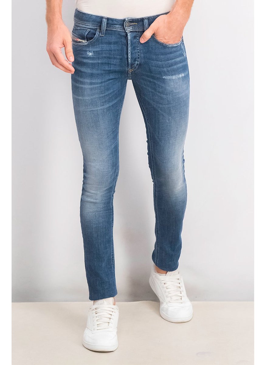 Men Skinny Fit Wash Stretchable Denim, Blue