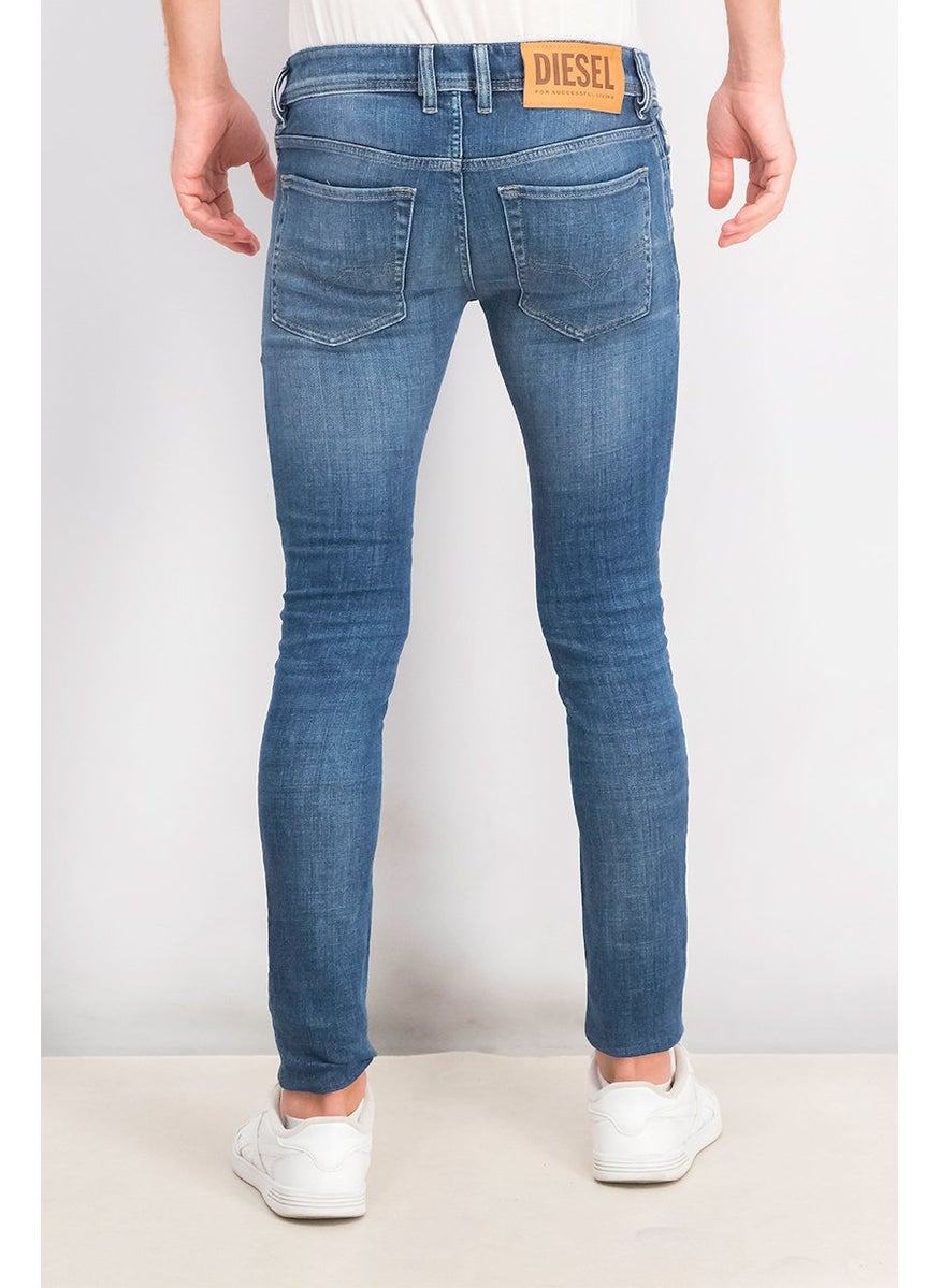 Men Skinny Fit Wash Stretchable Denim, Blue