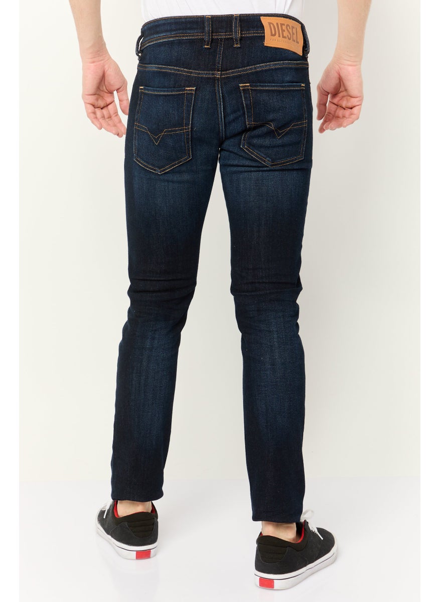 Men Sleenker Skinny Fit Washed Stretchable Jeans, Navy