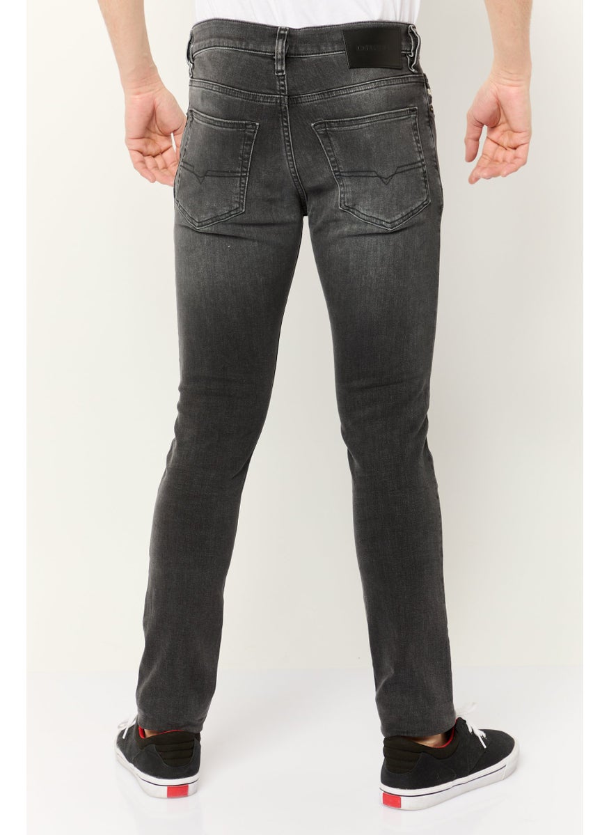 Men D-Luster Slim Fit Wash Stretchable Jeans, Grey