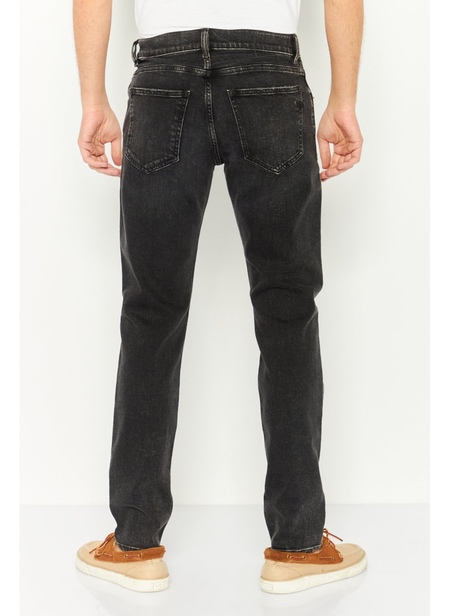 Men Slim Fit Washed Stretchable Denim, Black