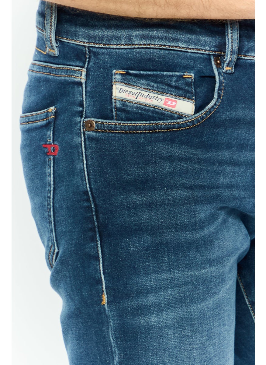 Men Regular Fit D-Strukt Washed Jeans, Blue