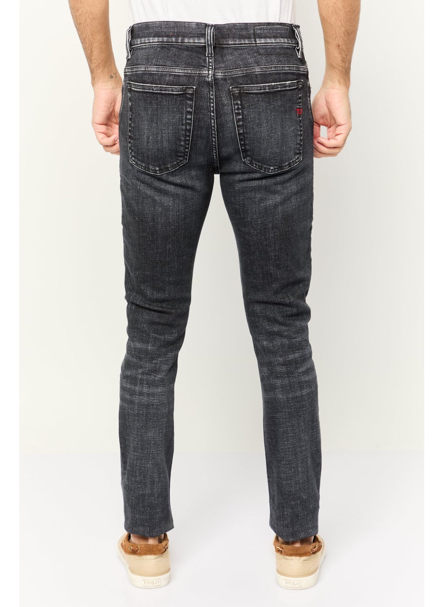 Men 1983 Skinny Fit Washed Stretchable Jeans, Washed Black