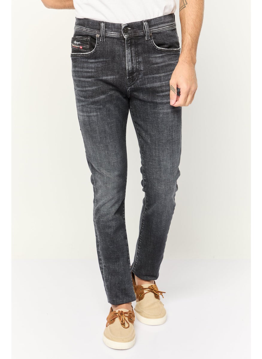 Men 1983 Skinny Fit Washed Stretchable Jeans, Washed Black