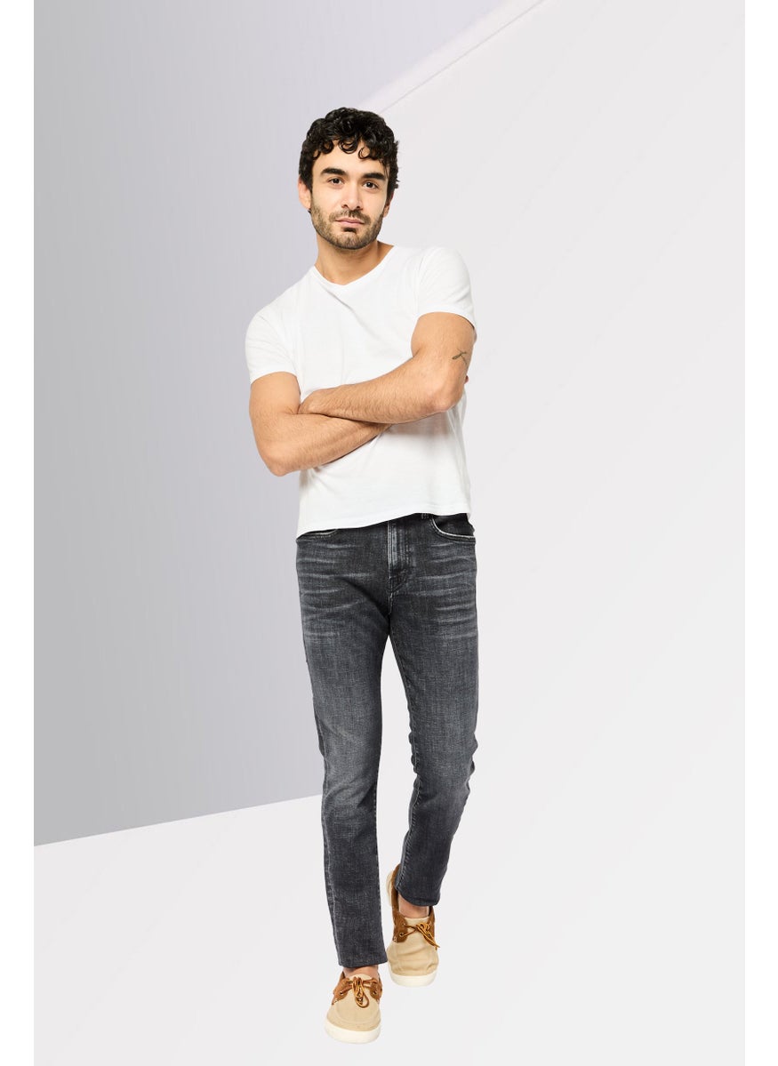 Men 1983 Skinny Fit Washed Stretchable Jeans, Washed Black