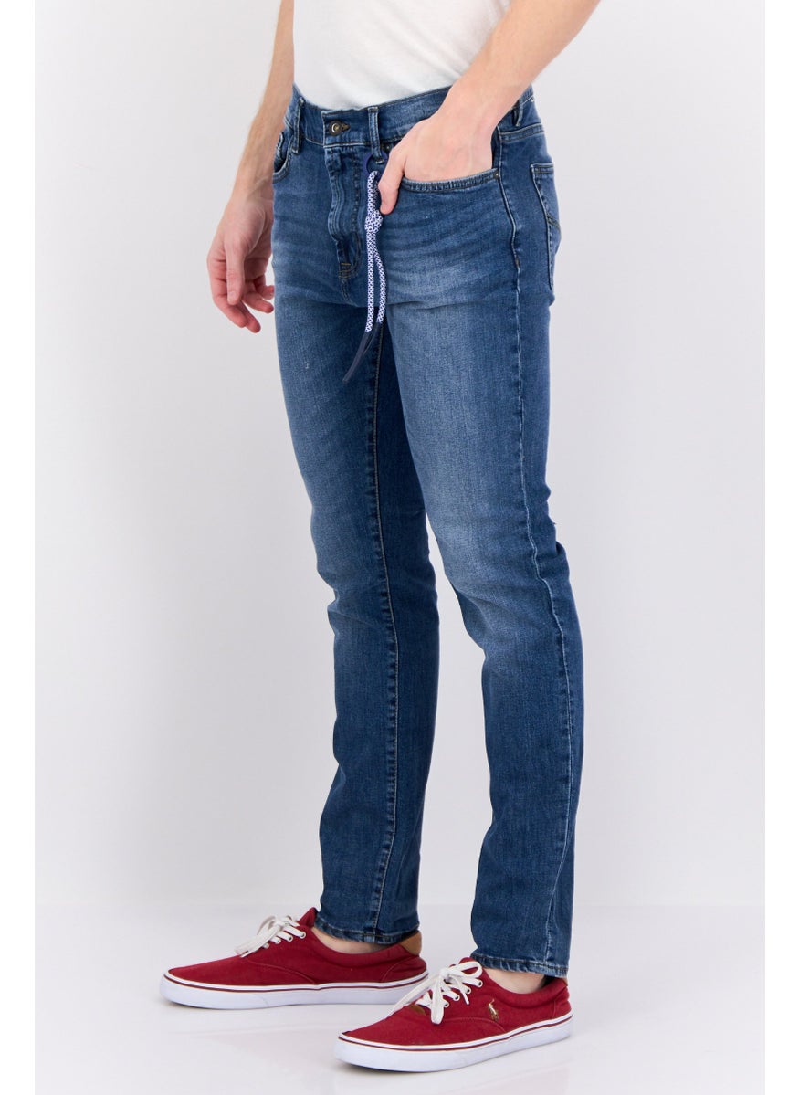 Men Skinny Fit Washed Non Stretchable Denim Jeans, Blue