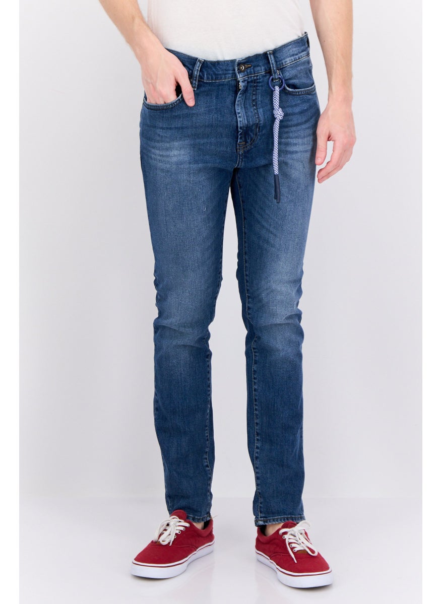 Men Skinny Fit Washed Non Stretchable Denim Jeans, Blue