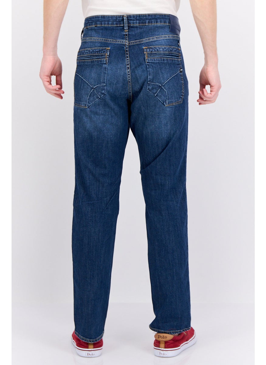Men Slim Fit Washed Stretchable Jeans, Blue