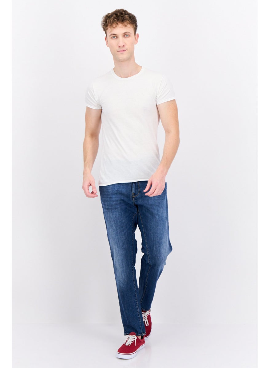 Men Slim Fit Washed Stretchable Jeans, Blue