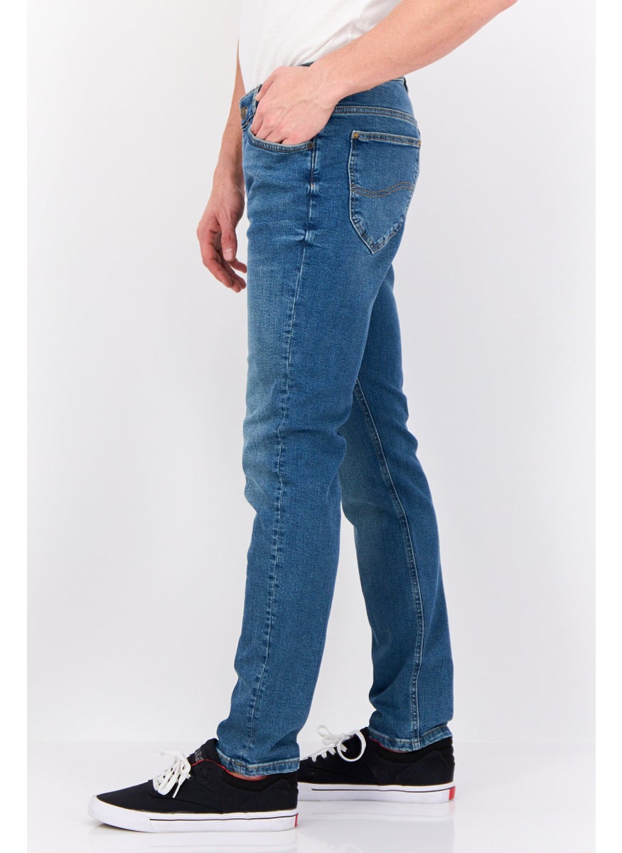 Men Slim Fit Washed Stretchable Denim, Blue