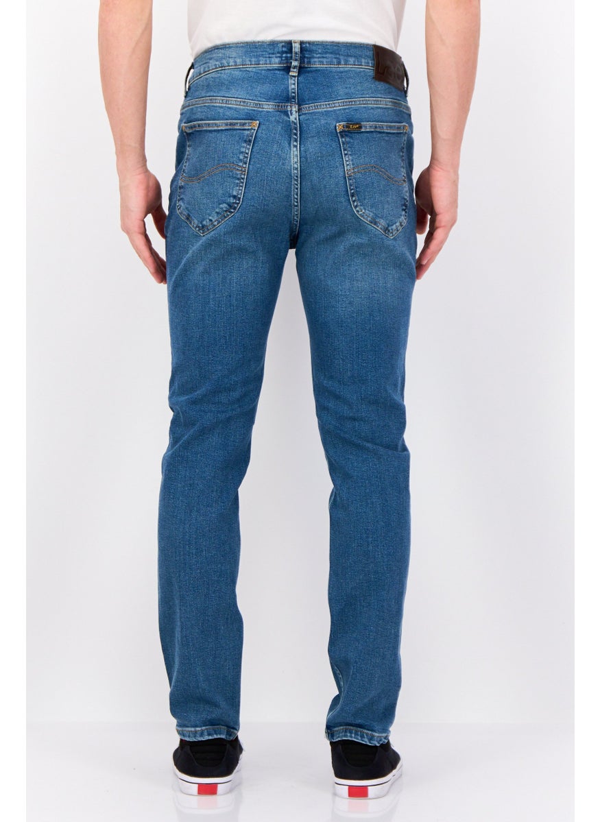 Men Slim Fit Washed Stretchable Denim, Blue