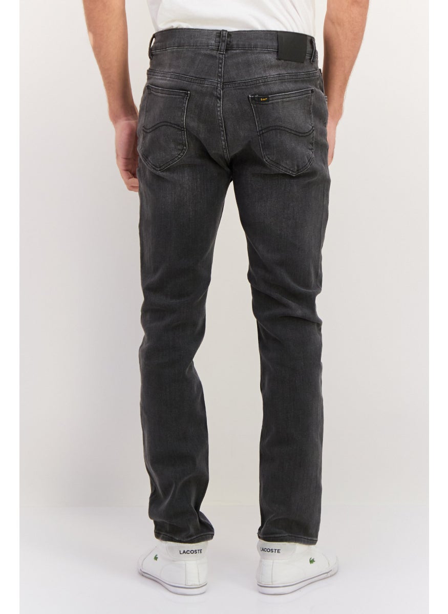 Men Slim Fit Washed Stretchable Jeans, Washed Grey