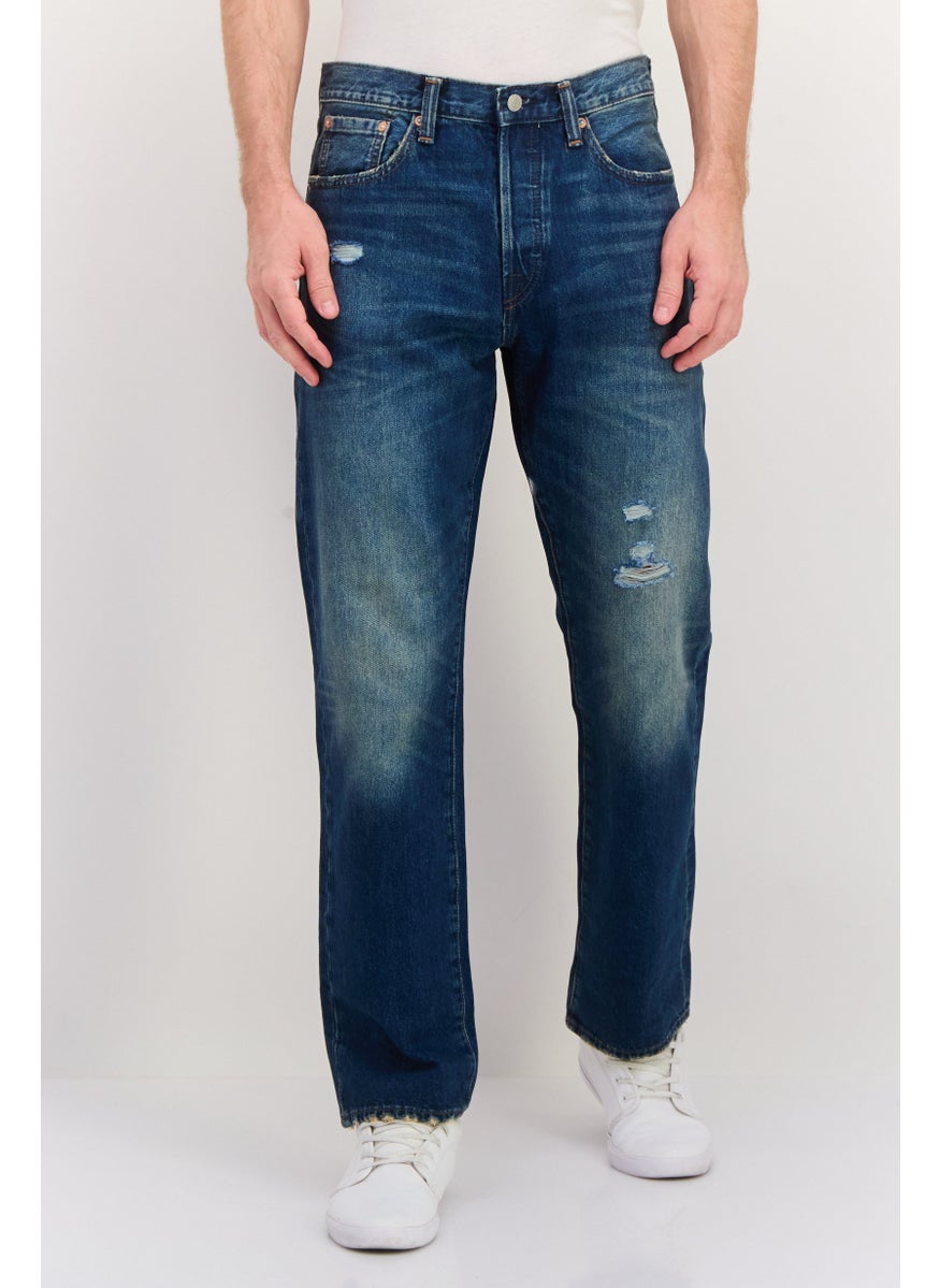 Men Original Fit Rip No Stretchable Denim Jeasn, Blue