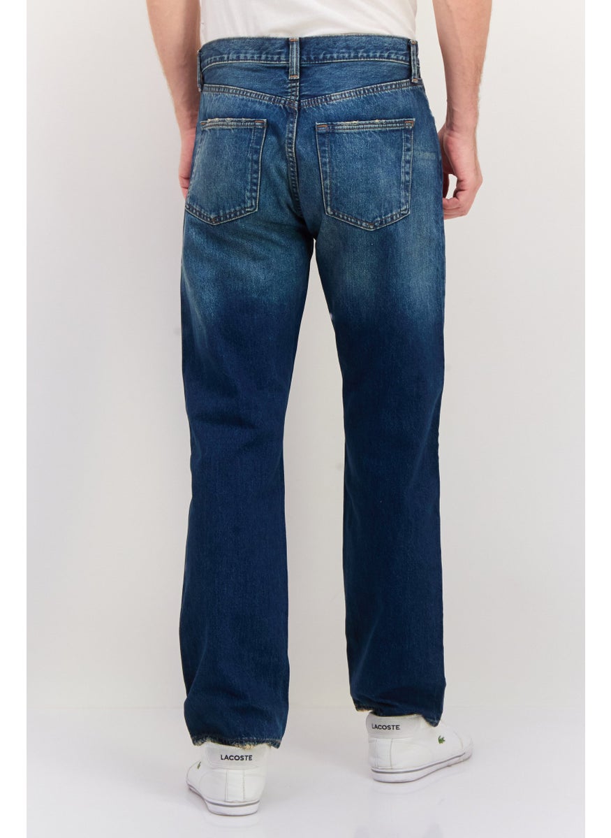 Men Original Fit Rip No Stretchable Denim Jeasn, Blue