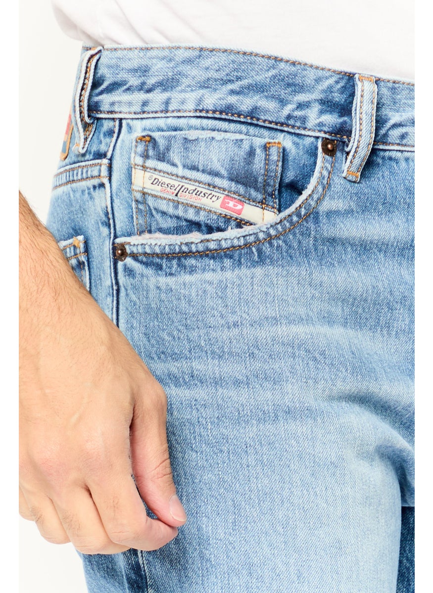 Men Slim Fit Washed Non Stretchable Denim Jeans, Blue