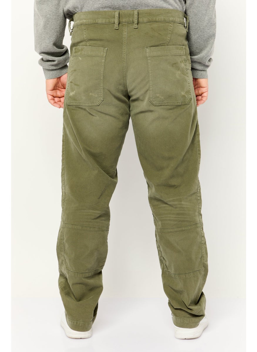 Men Straight Fit Jogger Denim Jeans, Olive Green