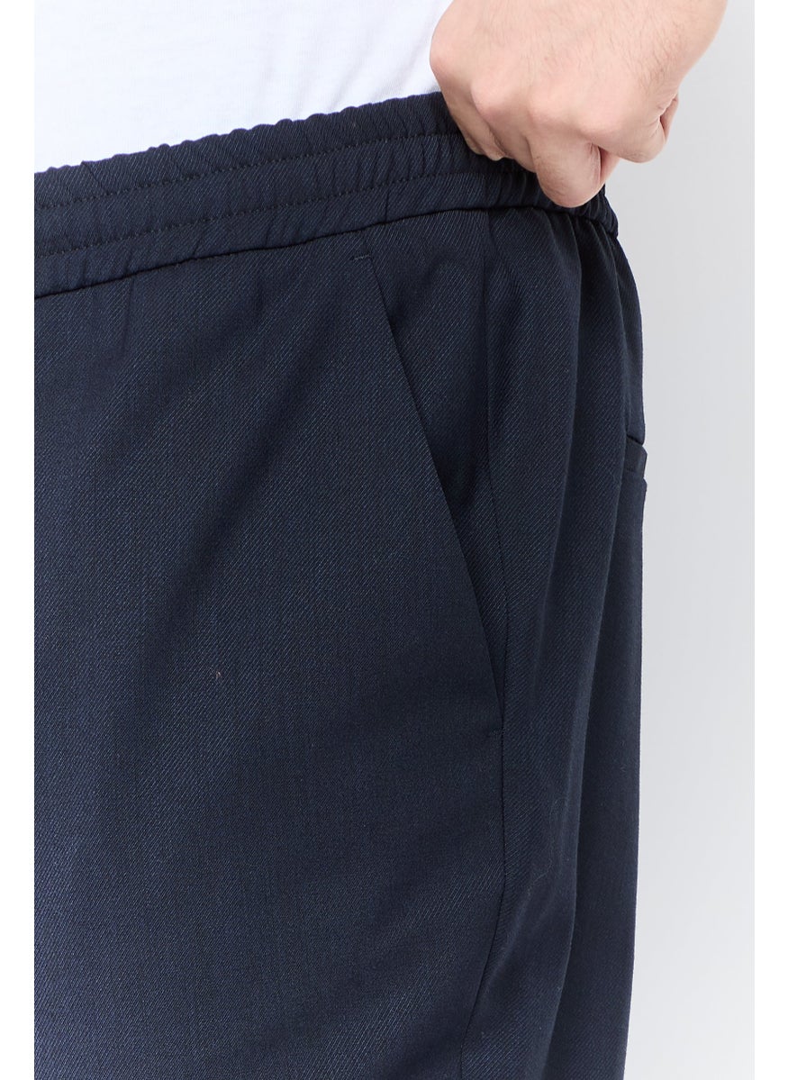 Men Slim Fit Plain Chino Pants, Navy