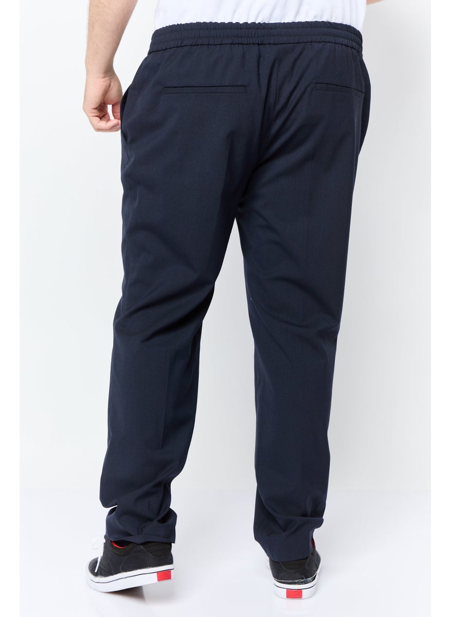 Men Slim Fit Plain Chino Pants, Navy