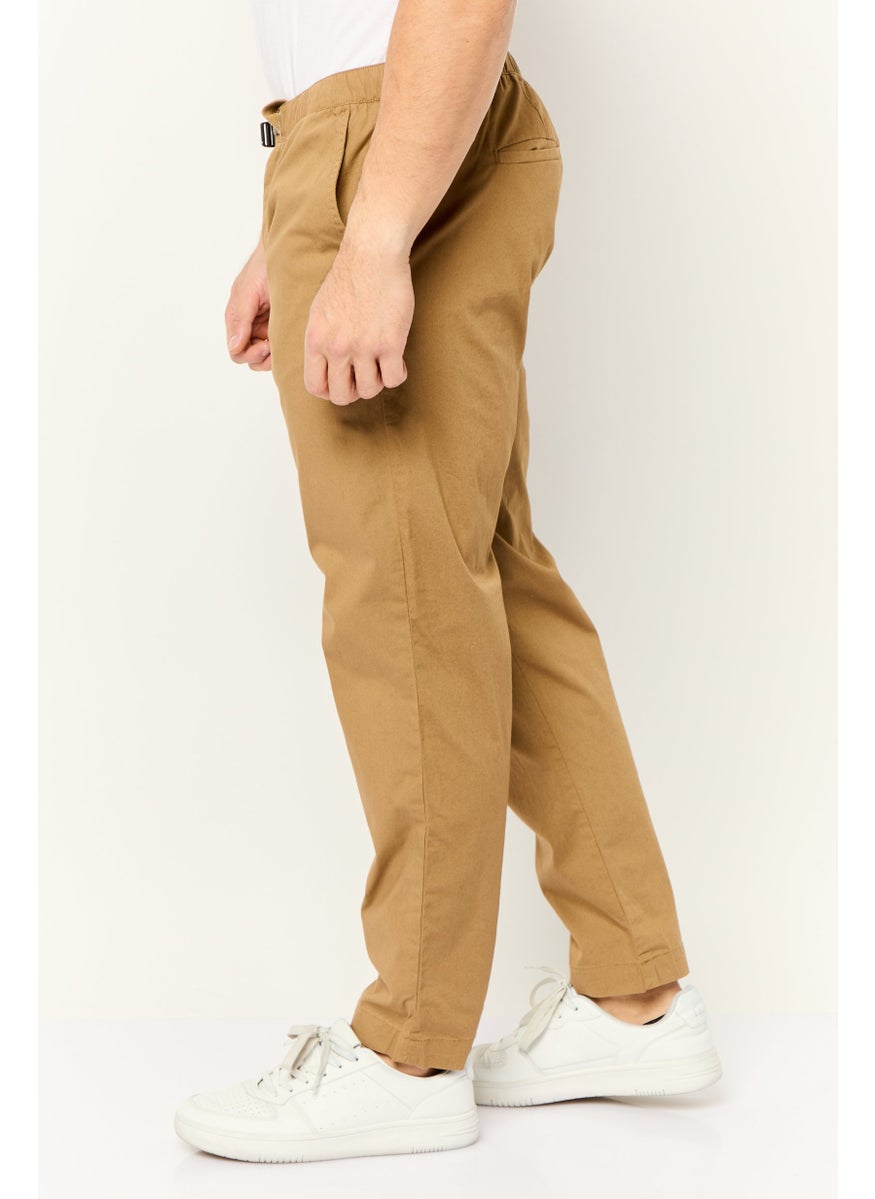 Men Regular Fit Solid Chino Pants, Brown