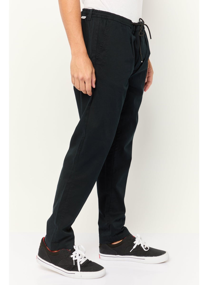 Men Regular Fit Plain Chino Pants, Navy