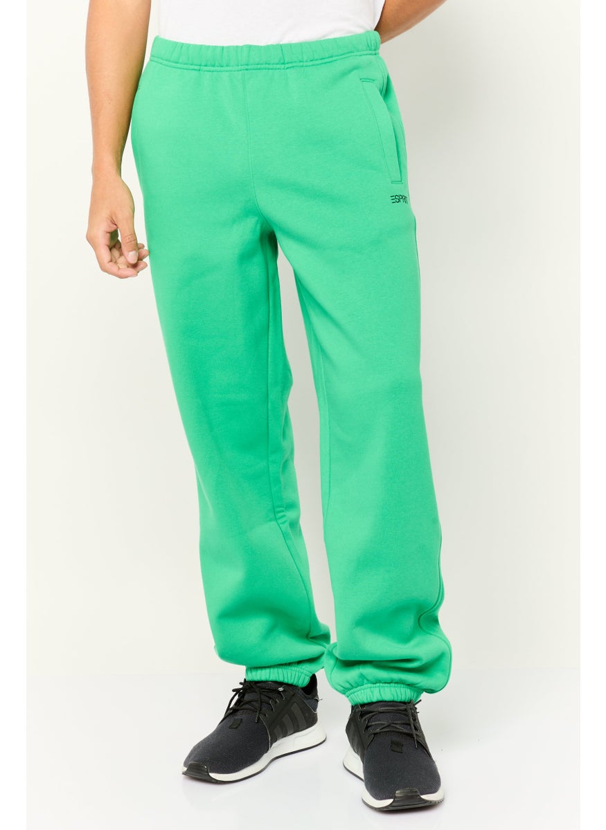 Men Regular Fit Brand Logo Sweatpants, Green