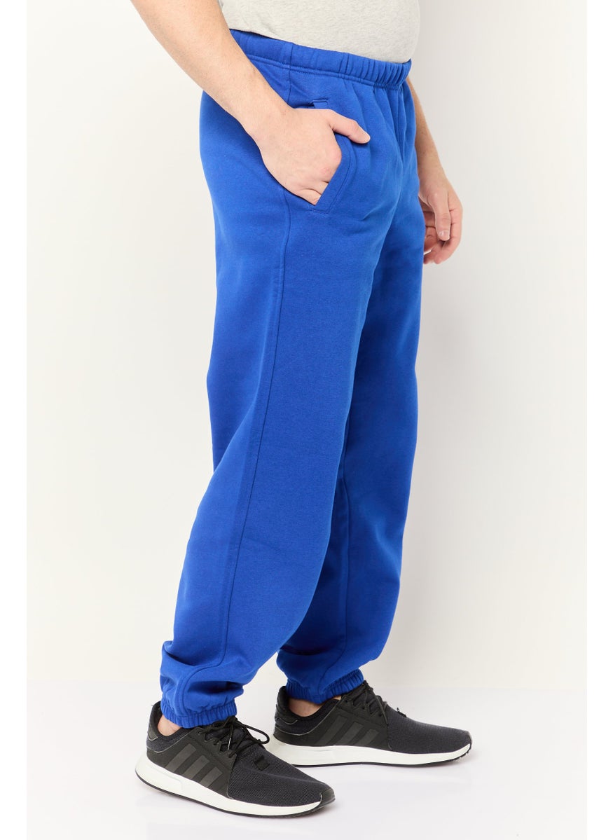 Men Regular Fit Brand Logo Sweatpants, Blue