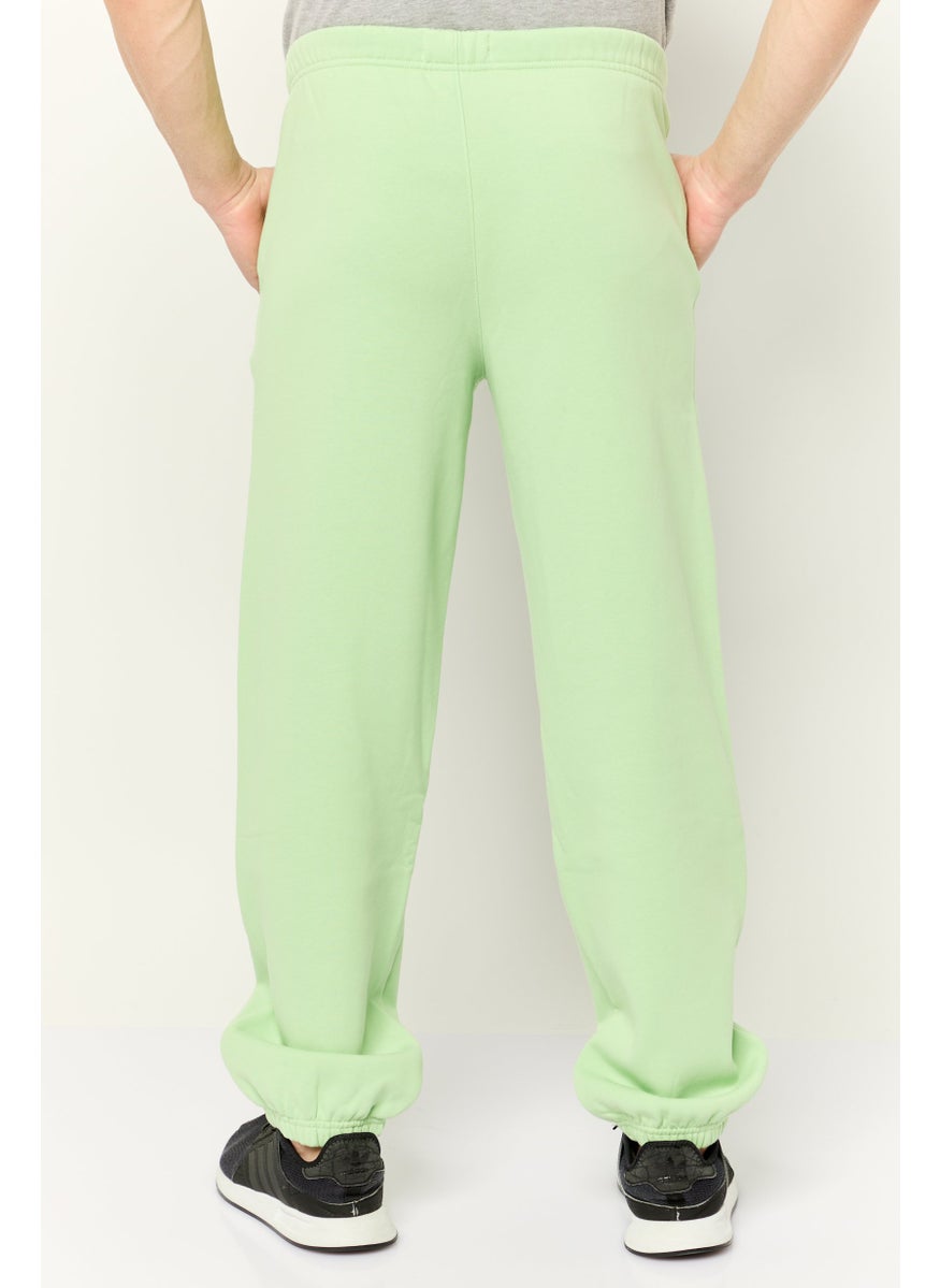 Men Regular Fit Brand Logo Sweatpants, Light Green