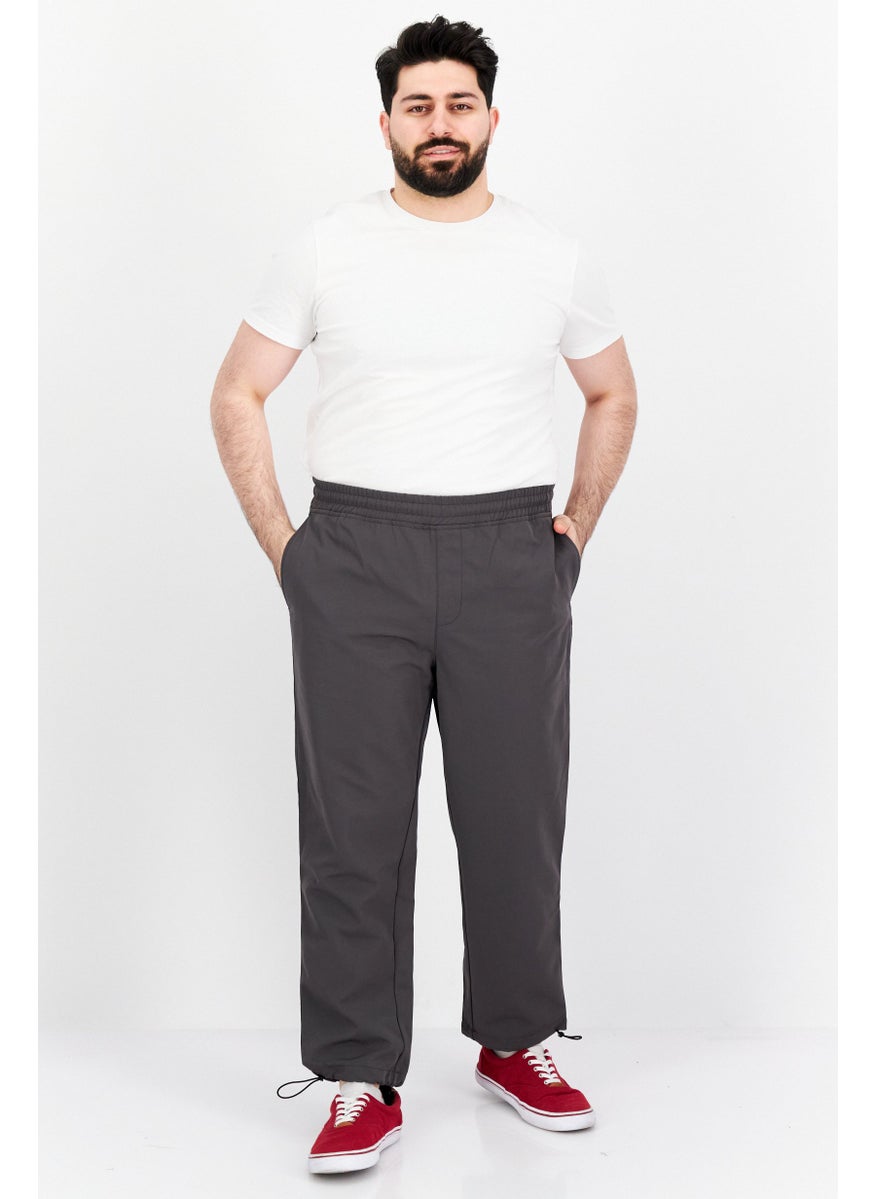 Men Regular Fit Solid Chino Pants, Grey