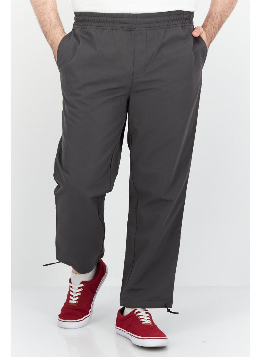 Men Regular Fit Solid Chino Pants, Grey