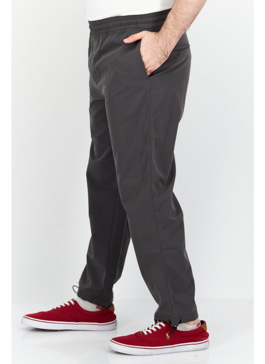 Men Regular Fit Solid Chino Pants, Grey