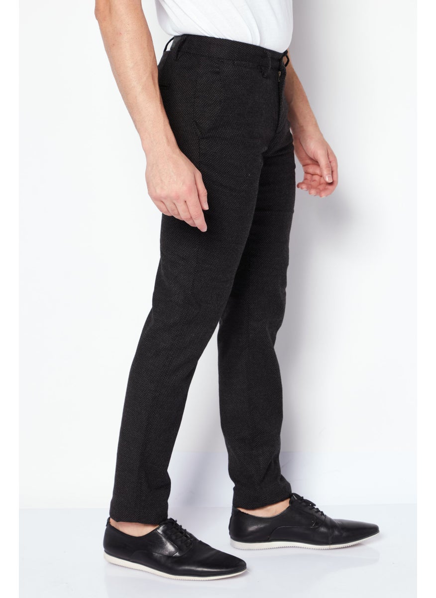 Men Tapered Solid Stretch Chino Pants, Navy