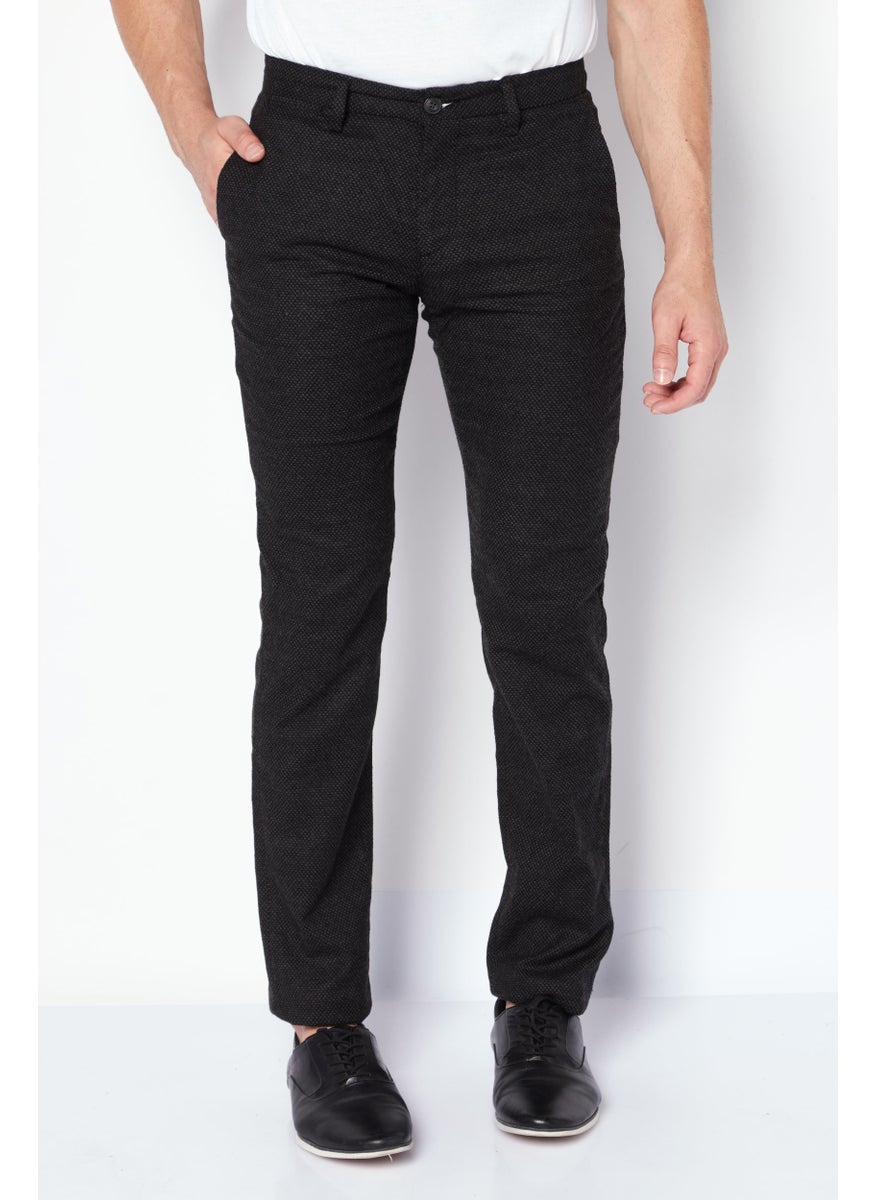 Men Tapered Solid Stretch Chino Pants, Navy