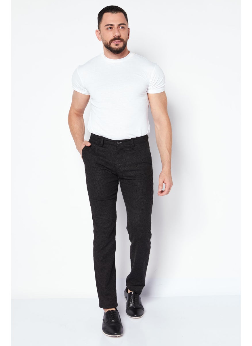 Men Tapered Solid Stretch Chino Pants, Navy
