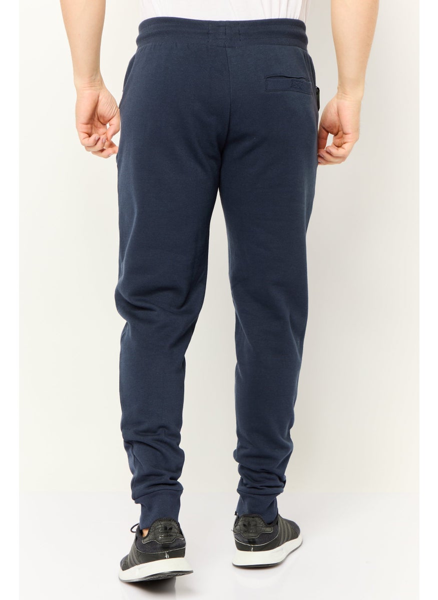 Men Regular Fit Plain Jogger Pants, Navy