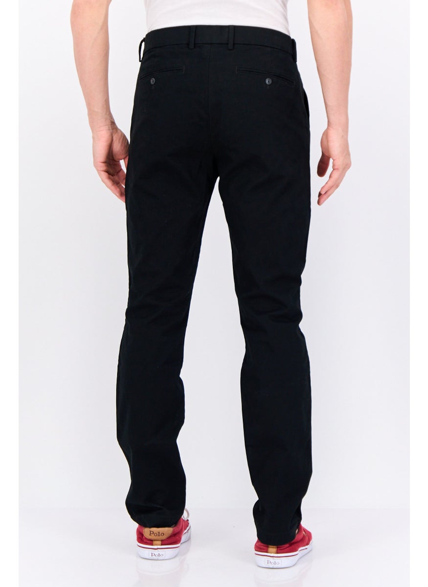 Men Skinny Fit Plain Chino Pants, Black