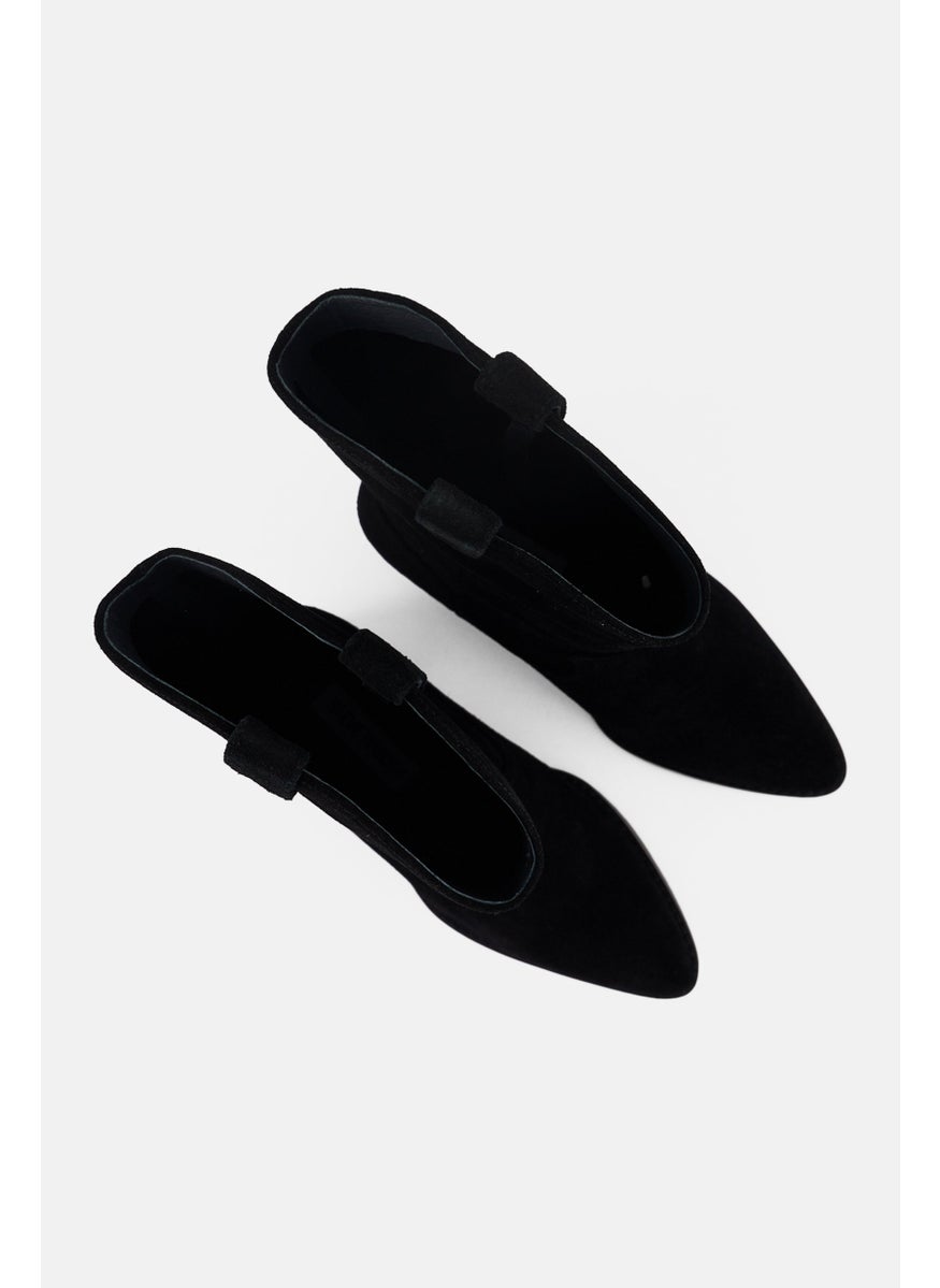 Women Lingos Slip On Calf Length Boots, Black