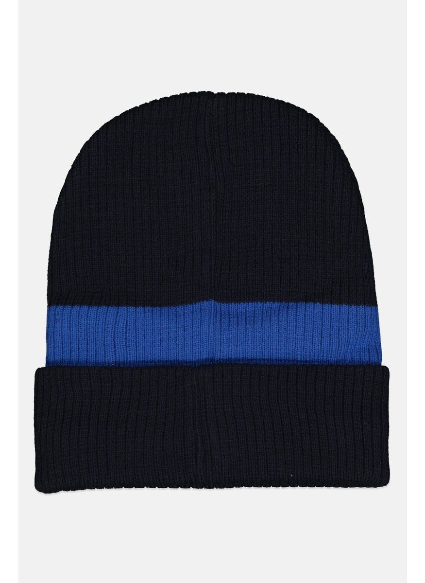 Men Brand Logo Beanie, Black
