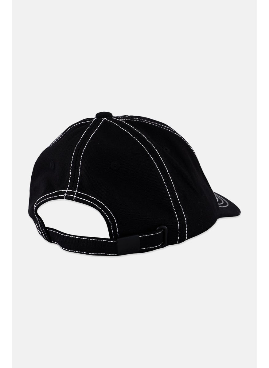 Men Embroidered Logo Cap, Black