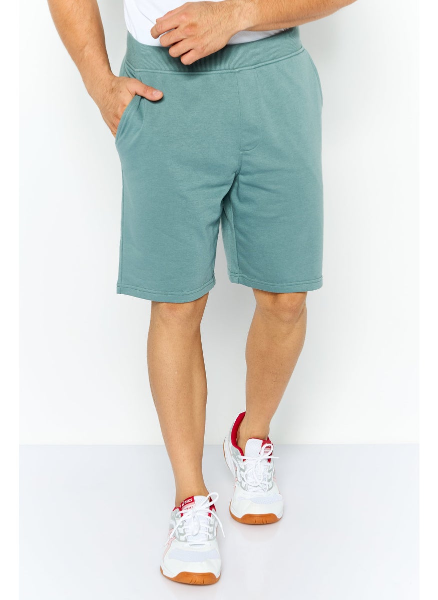 Men Sportswear Fit Outdoor Shorts, Teal Blue