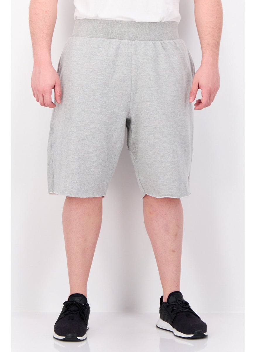 Men Sportswear Fit Drawstring Running Shorts, Grey