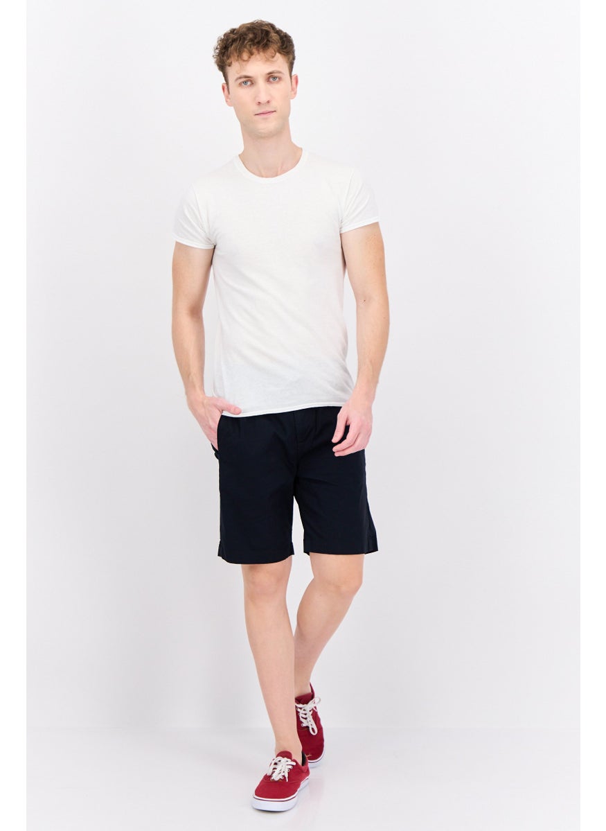 Men Regular Fit Plain Chino Shorts, Black