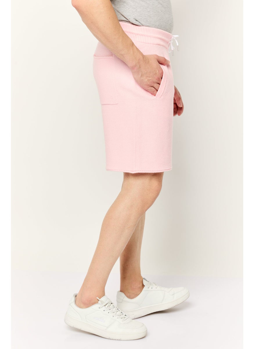 Men Knitted Basic Shorts, Pink
