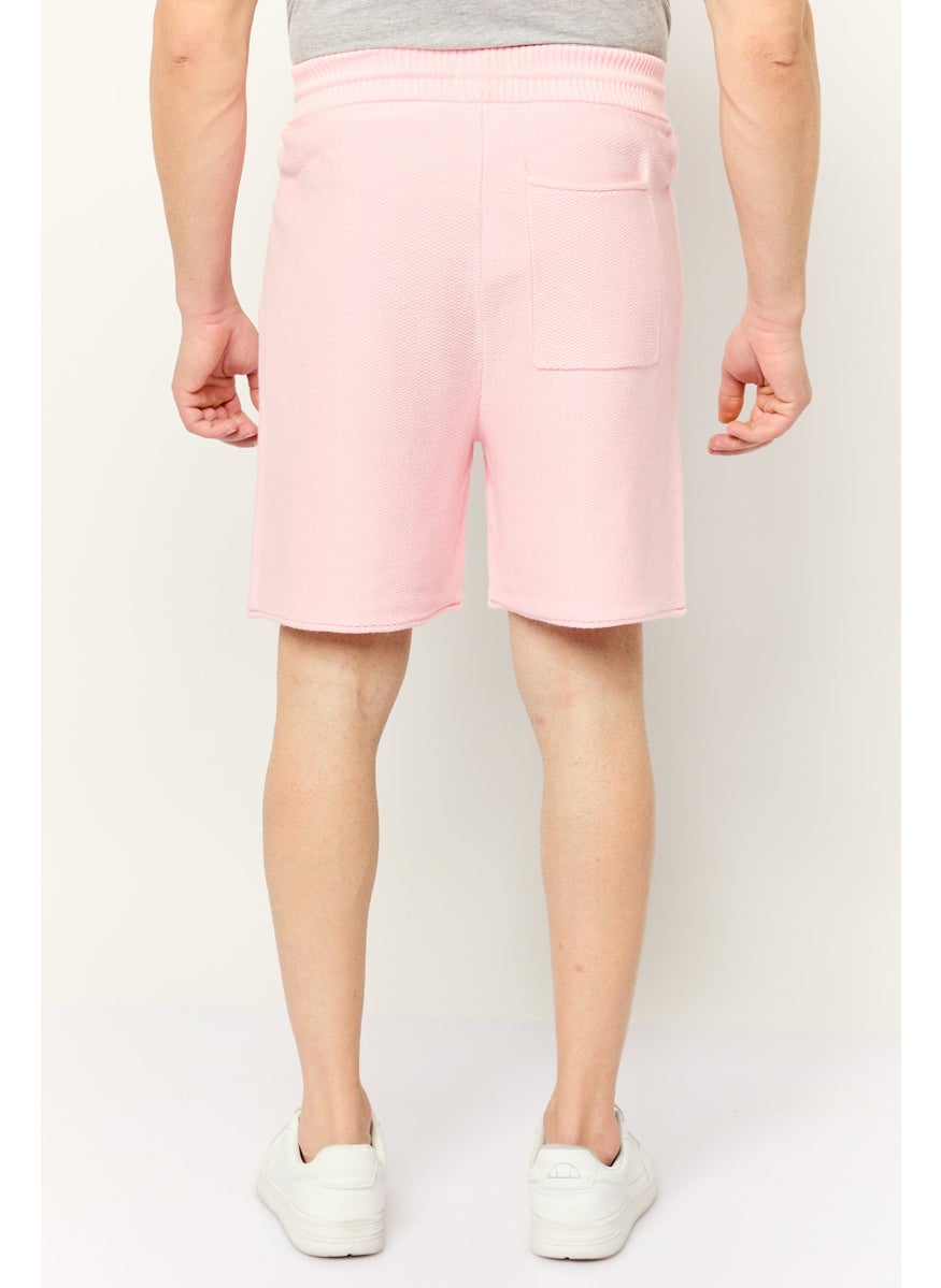 Men Knitted Basic Shorts, Pink