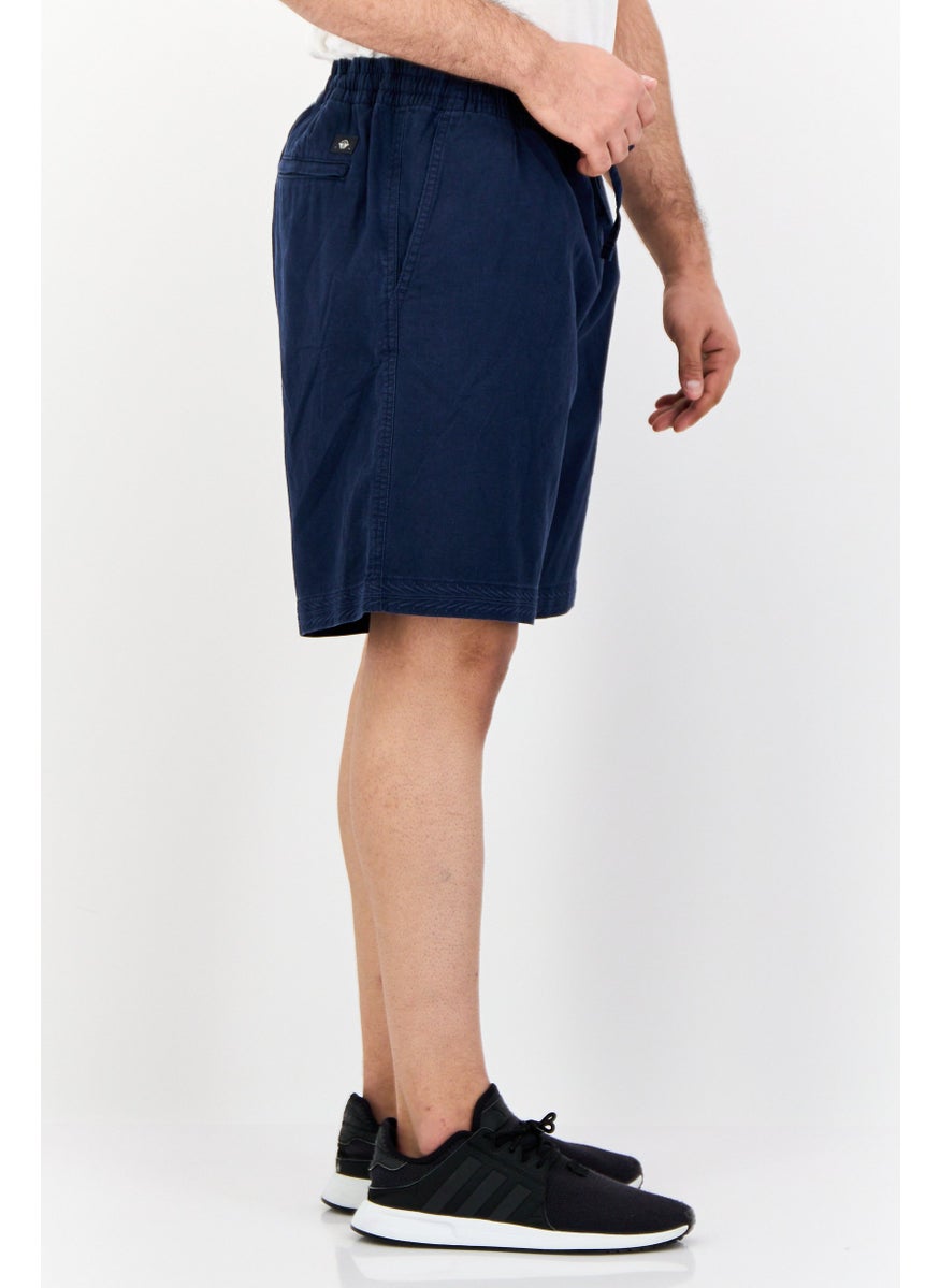 Men Drawstring Basic Shorts, Navy