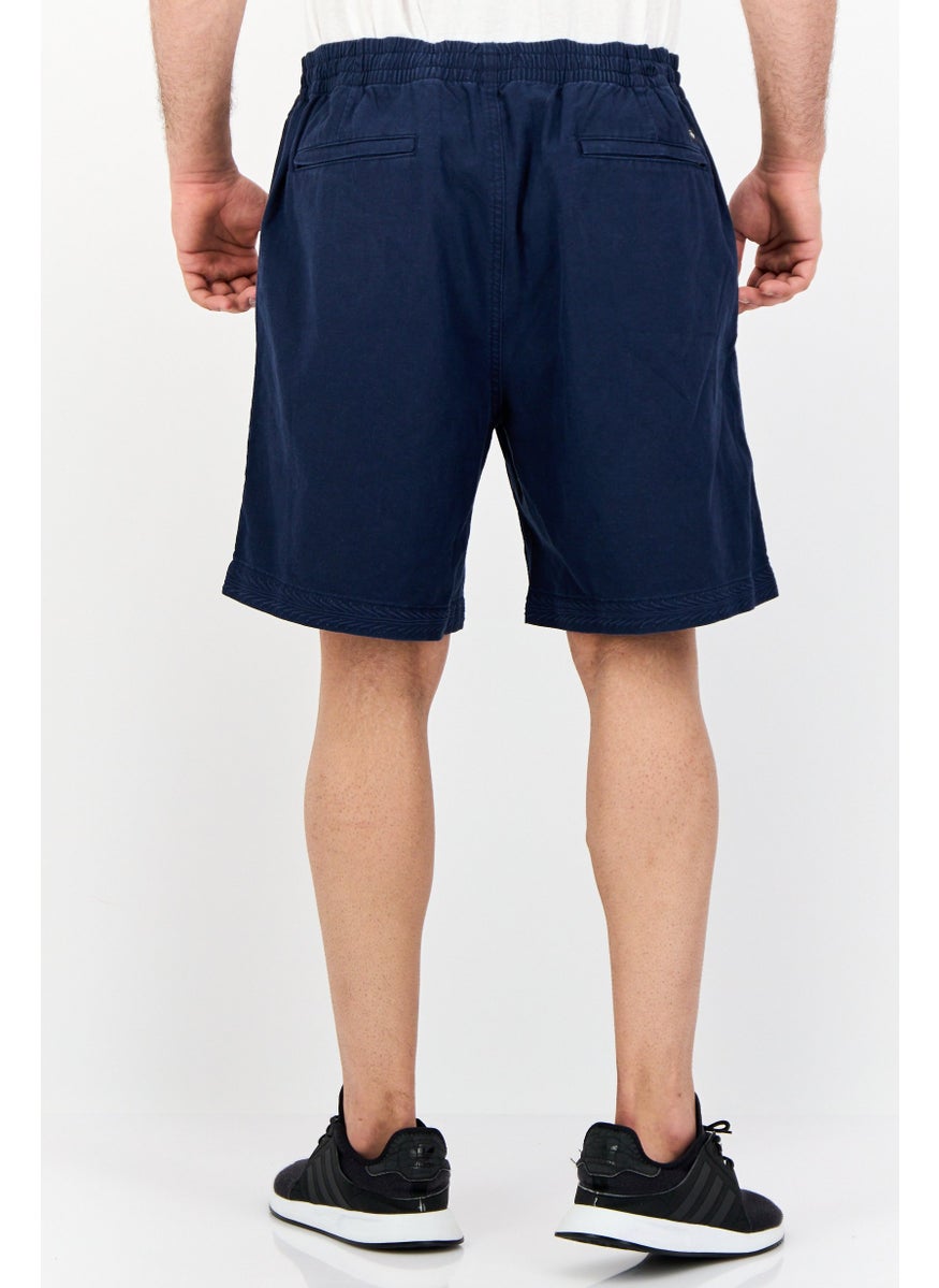 Men Drawstring Basic Shorts, Navy