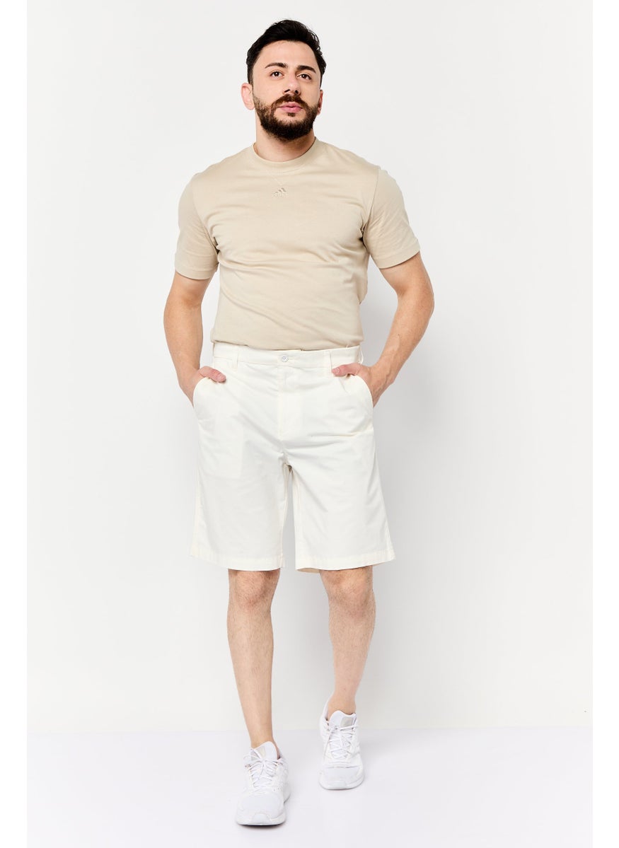 Men Solid Chino Shorts, Off White