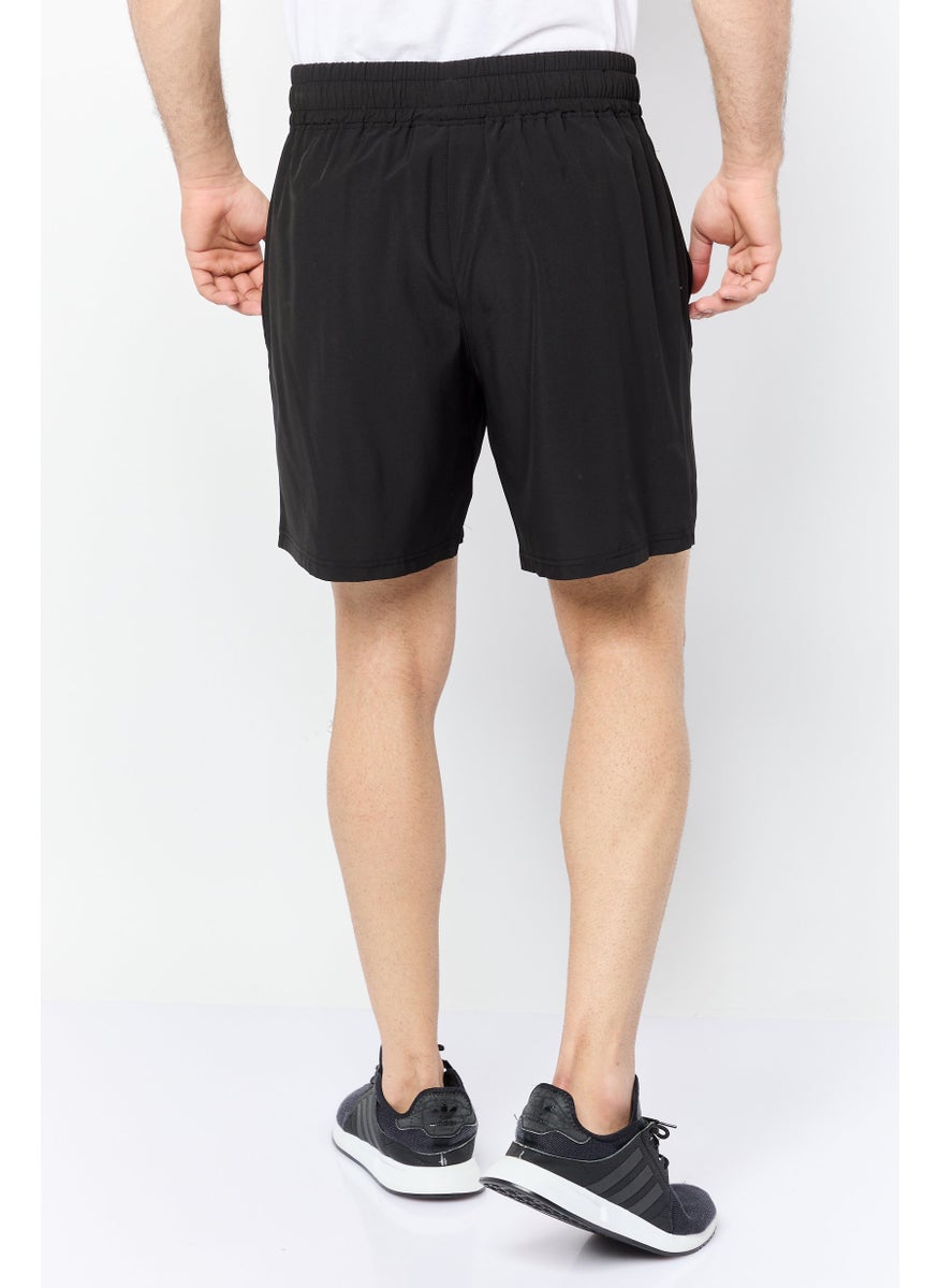 Men 2 Pieces Sportswear Fit 7 Inseam Outdoor Shorts, Black