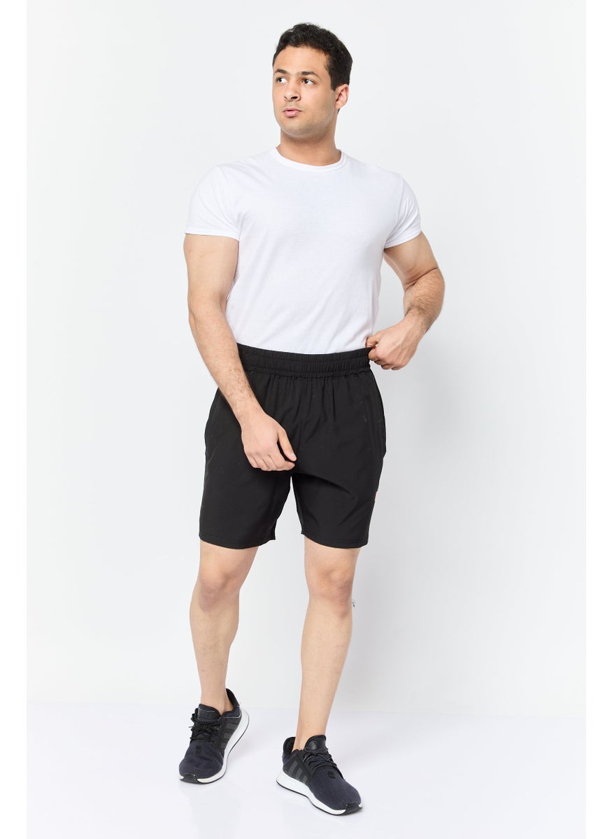 Men 2 Pieces Sportswear Fit 7 Inseam Outdoor Shorts, Black