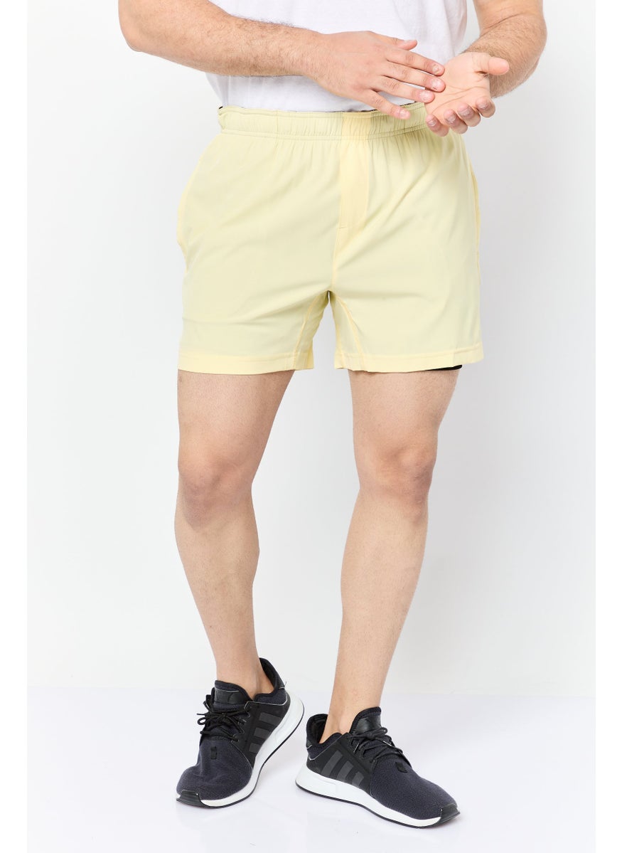 Men 5 Inseam Sportswear Fit Training Shorts, Neon Yellow