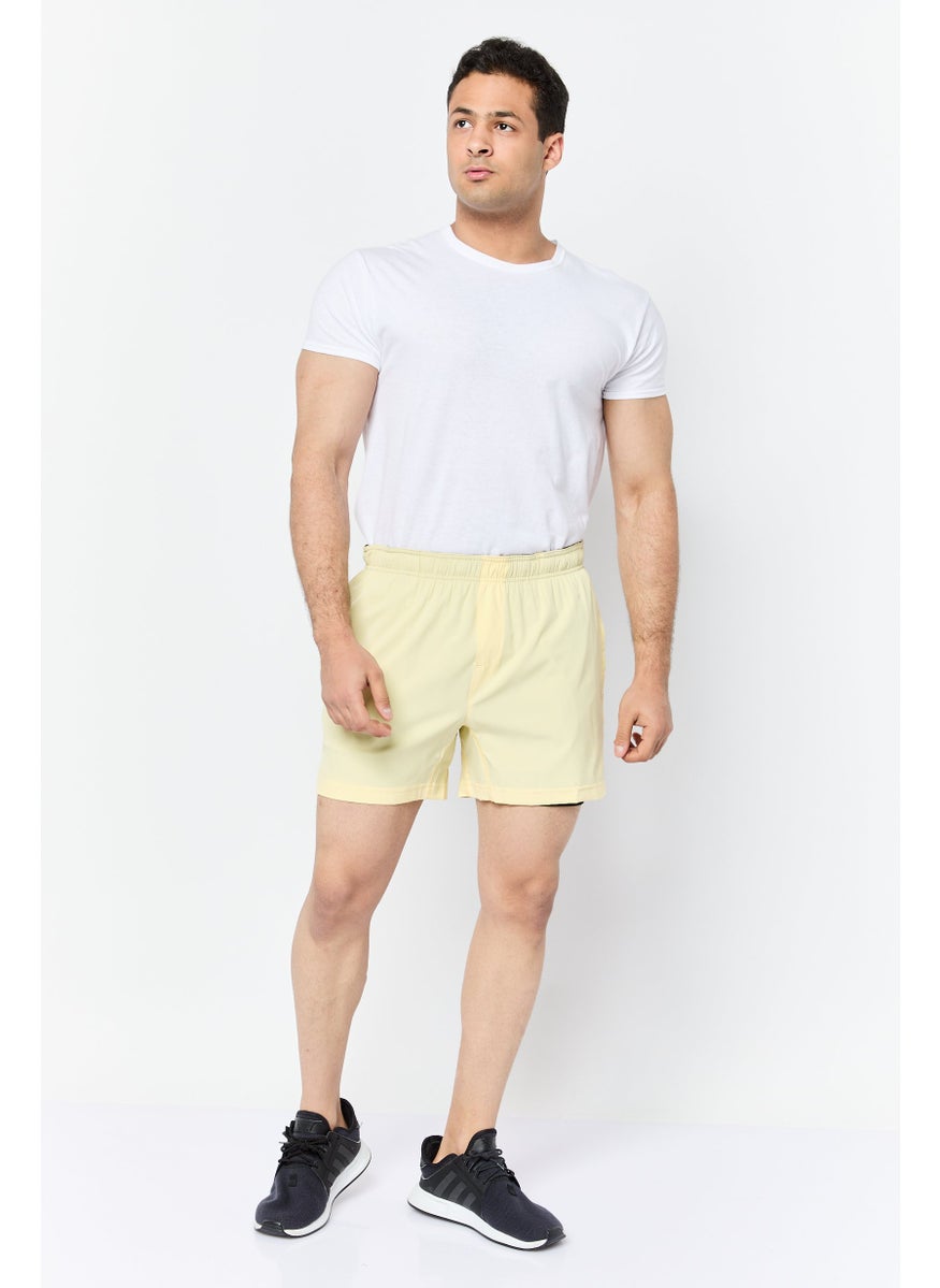Men 5 Inseam Sportswear Fit Training Shorts, Neon Yellow